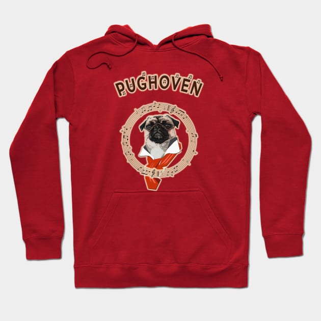 PUG HOVEN, the Pug Dog musican Hoodie by aastal72